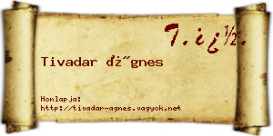Tivadar Ágnes névjegykártya