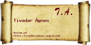 Tivadar Ágnes névjegykártya
